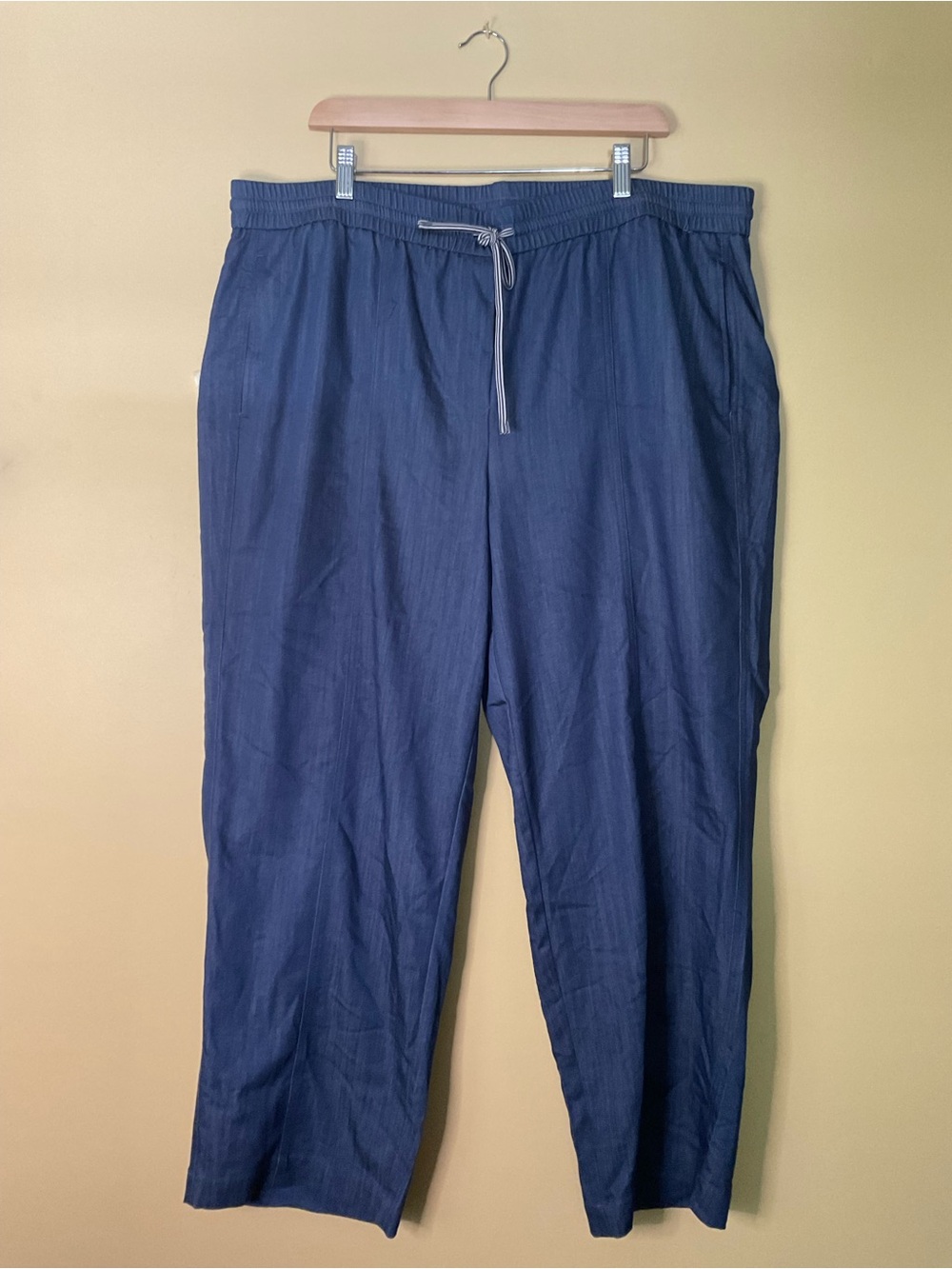 Anthropologie Women’s Maison d’Amelie Navy Drawstring Relaxed Trousers